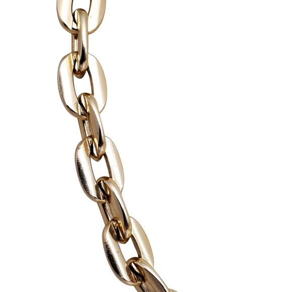 Vintage West Germany Pale Gold Tone Chunky Link Chain Statement Necklace Retro - Picture 6 of 9